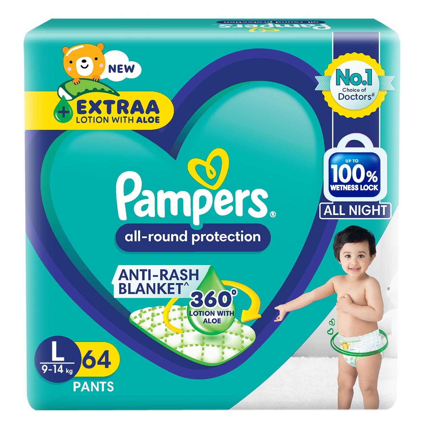 PAMPERS PANTS LG 64'S(3)-7360/=