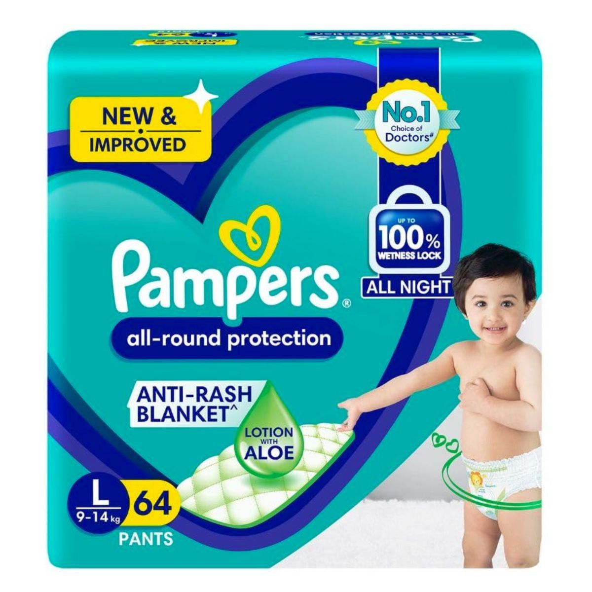 PAMPERS PANTS LG 64'S(4)-7700/=
