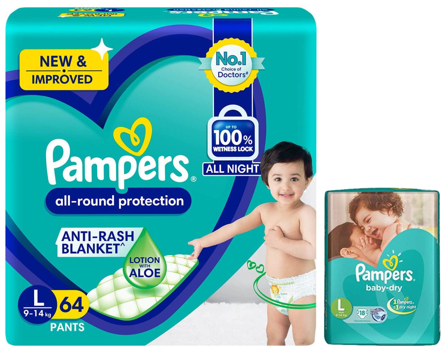 PAMPERS PANTS LG 64'S(4)-8200/=