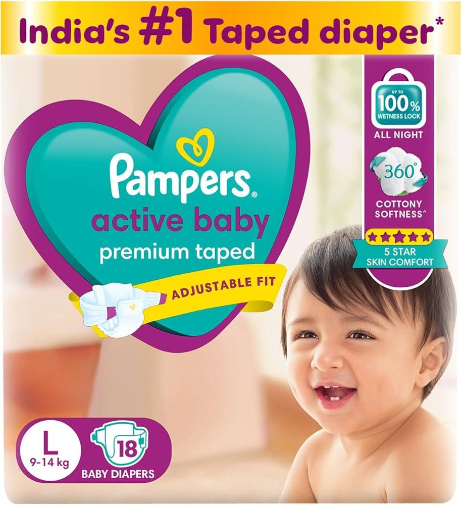 PAMPERS PREMIUM TAPE L18'S(12) -1300/=